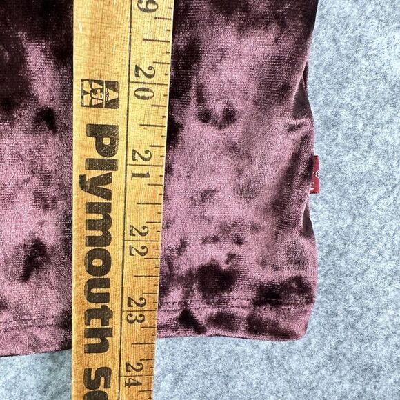 Levis Bodega Top Women L Brown Velvet Velour Slim Effortless Y2K Long Sleeve NEW - Picture 10 of 16